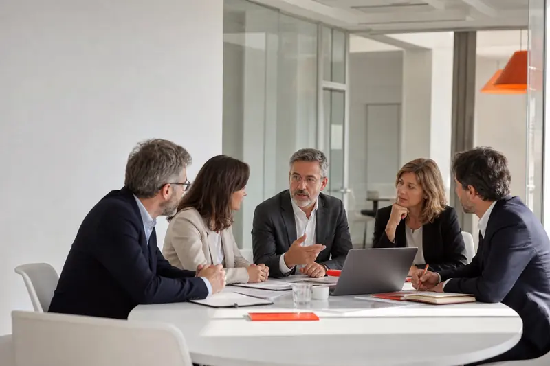 Profesionales del sector digital en una mesa de trabajo